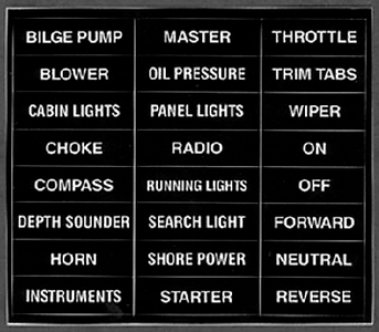 BERNARD ENGRAVING IL02 LABELS FOR POWER BOATS 24/PK